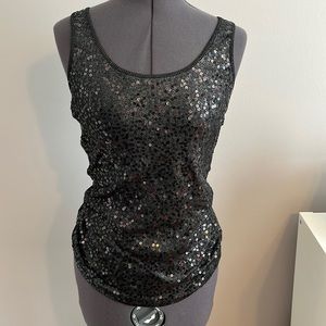 Black sequin tank top